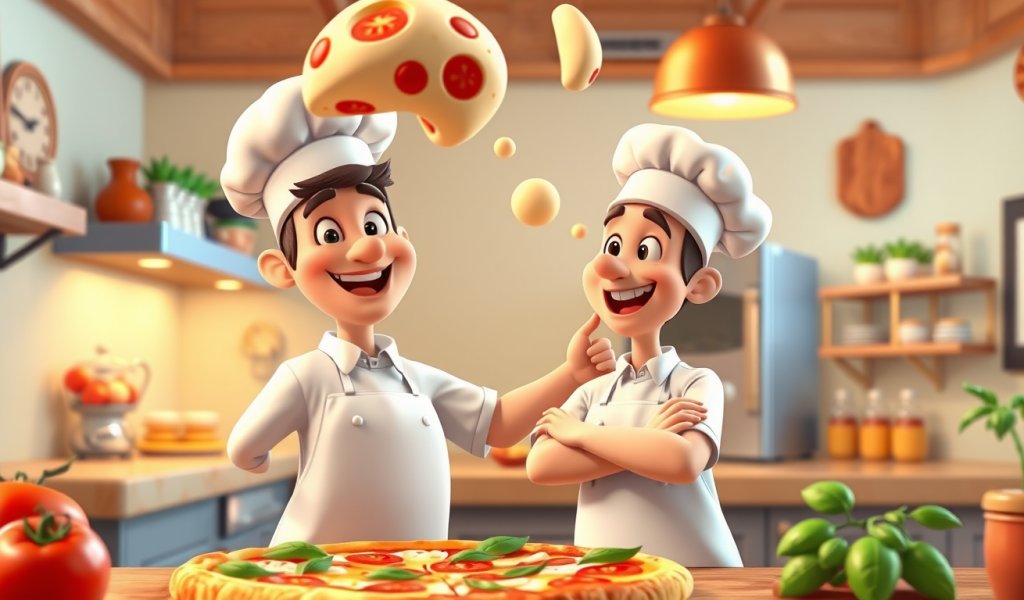 At pizza shop