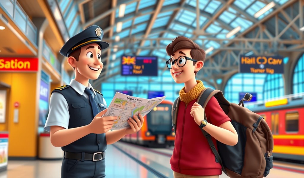 At train station