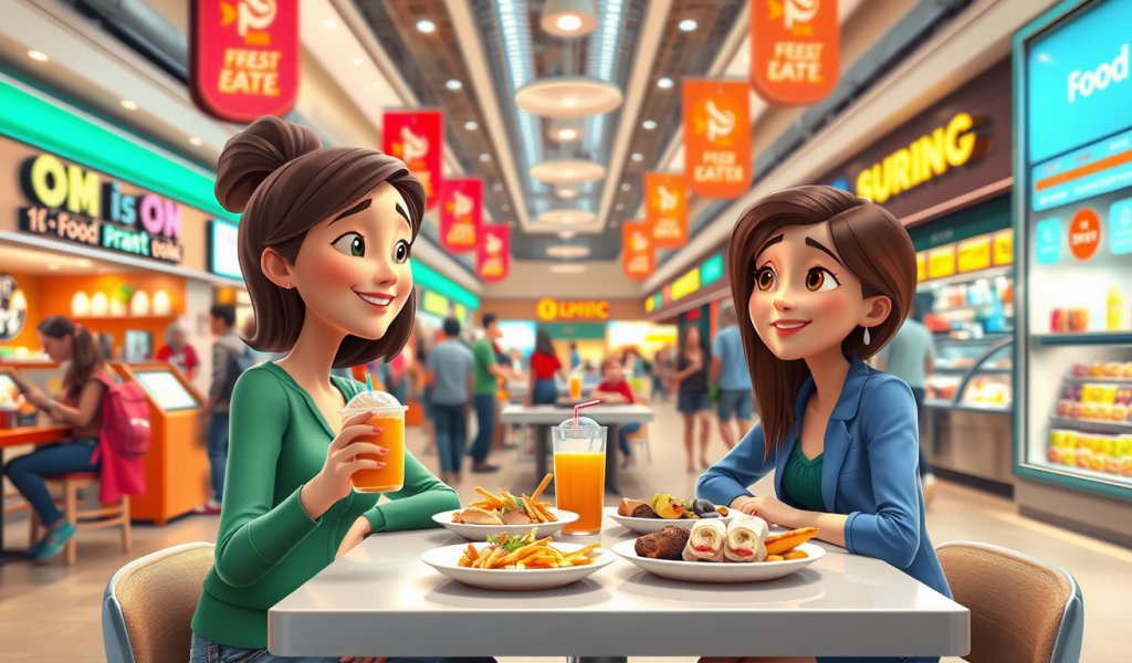 Having Lunch at the Food Court