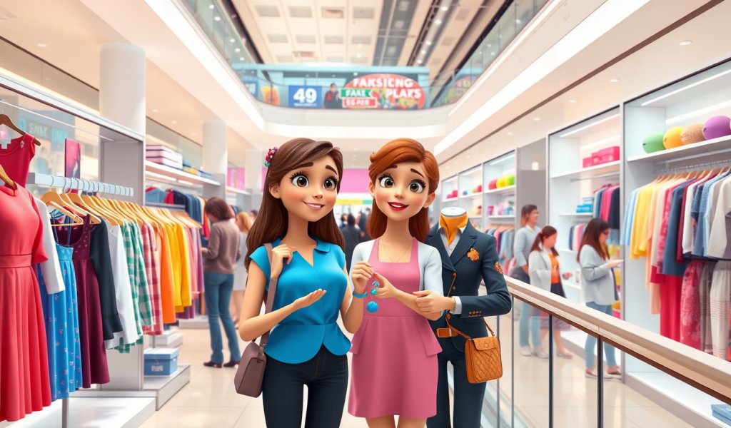 Shopping for Clothes at the Department Store