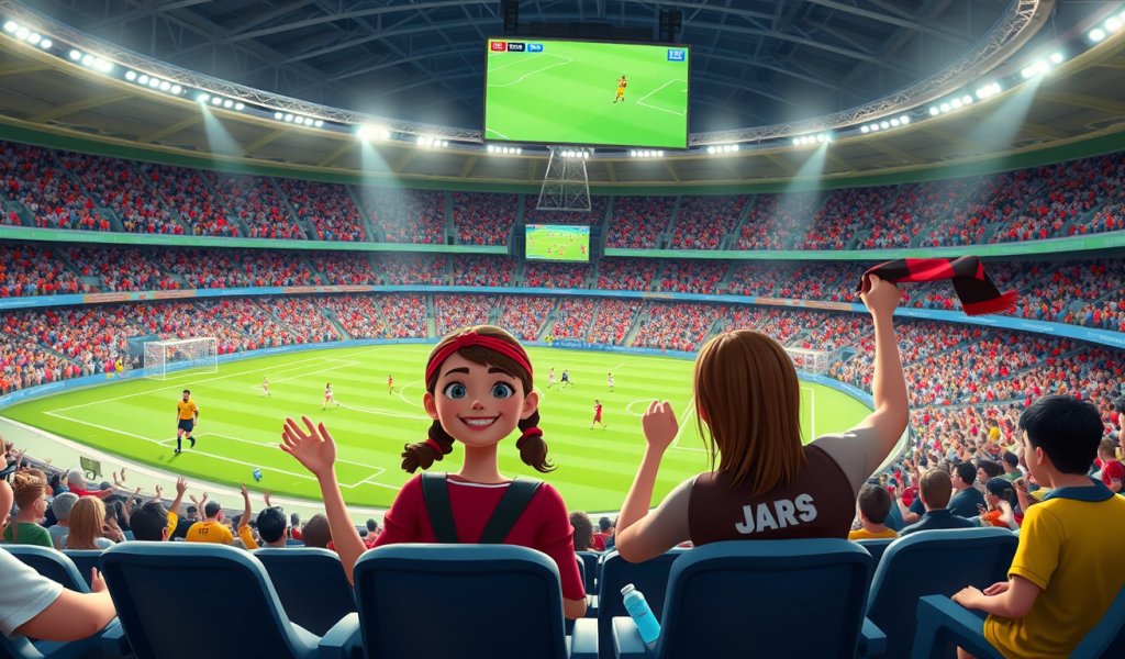 Watching the Exciting Football Match