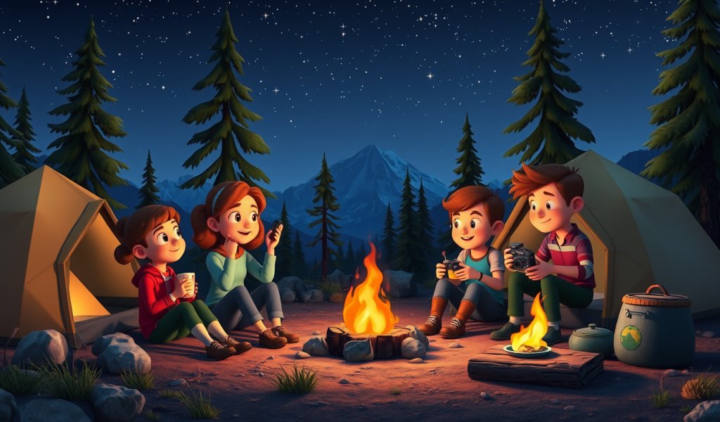 Camping Under the Stars on the Mountain