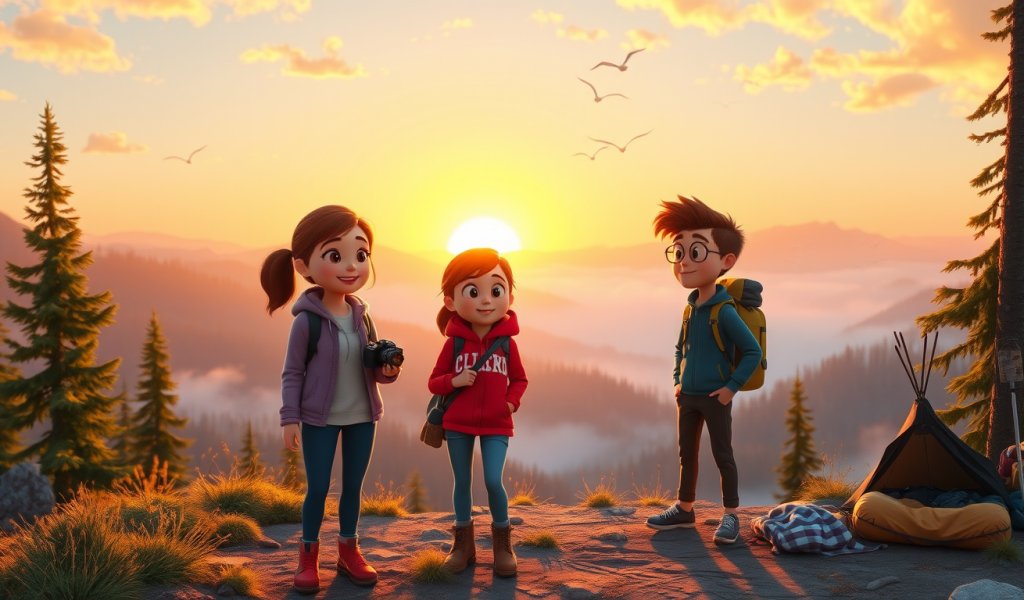 Watching the Sunrise Before Leaving the Mountain