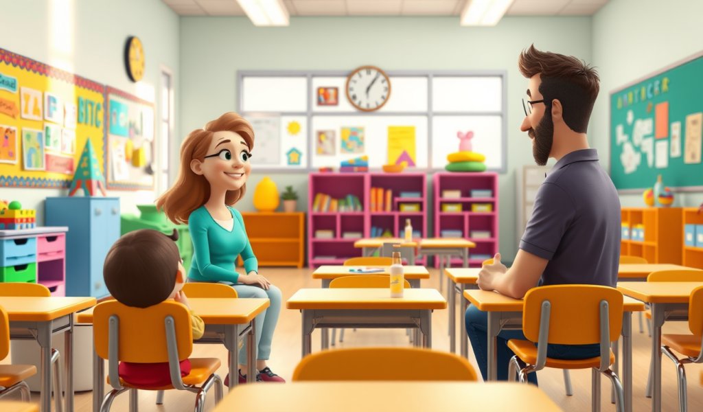 Parent-Teacher Meeting at an Elementary School