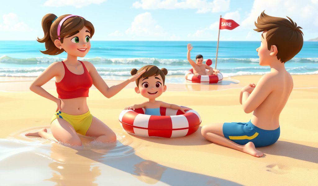 A Lifeguard Saves a Swimmer