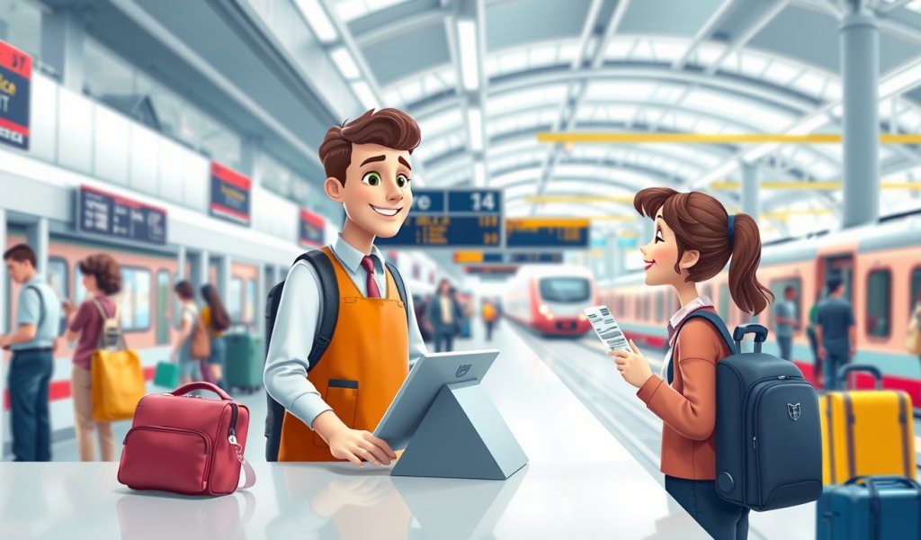 Buying a Train Ticket at the Train Station